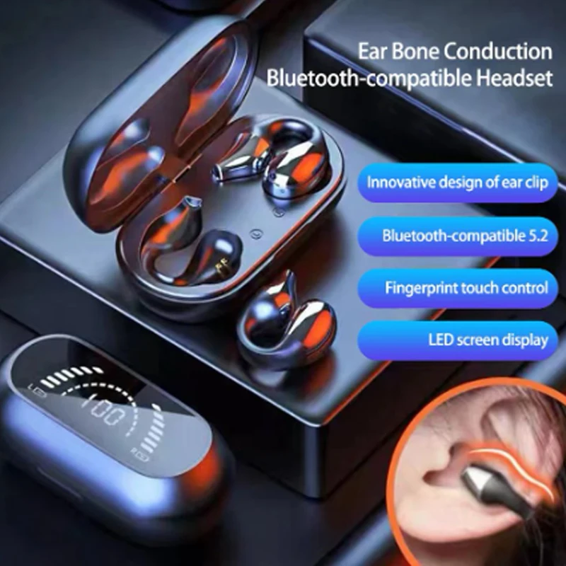 Для Huawei P20 P30 P40 Lite P Smart 2021 Mate 20 Honor 10 Lite Y7A 2023 iphone наушники костной проводимости Bluetooth 5,2, зажим для ушей