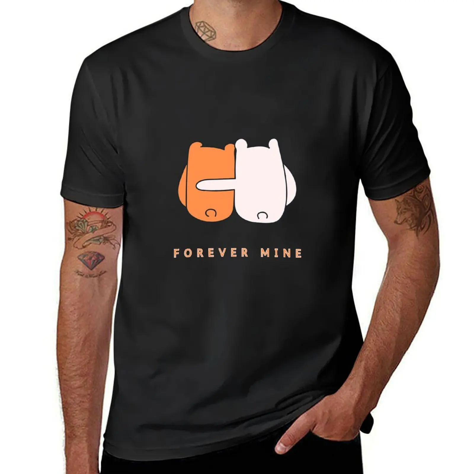 

forever mine T-Shirt heavyweights summer tops korean fashion fitted t shirts for men