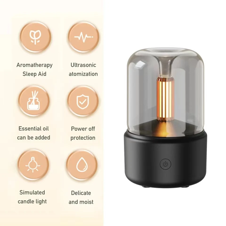 Umidificador de ar difusor aromaterapia lam quarto casa fragrância fogger led óleo essencial lâmpada luz velas difusor aroma difusor