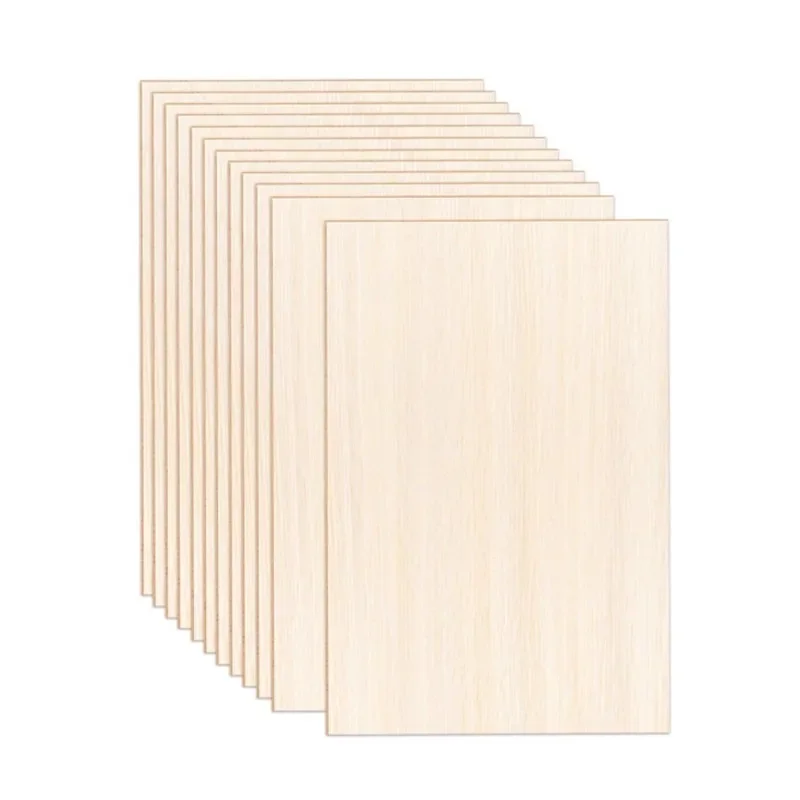 

10PCS Plywood Wood Sheets Unfinished Wooden Squares Boards Sheets for Crafts Laser Cutting Wood Burning and Drawing