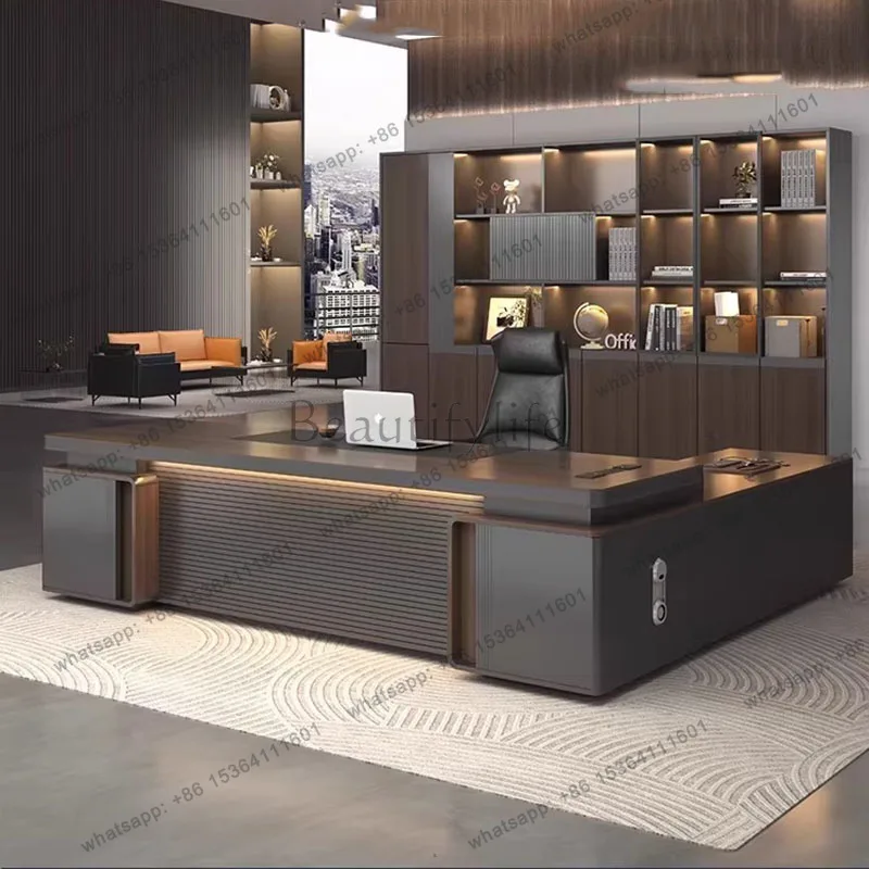 FG Executive Decoration Office Desk Reception Storage Design Drawer Office Desk European Aesthetic Meuble Bureau Salon Furniture