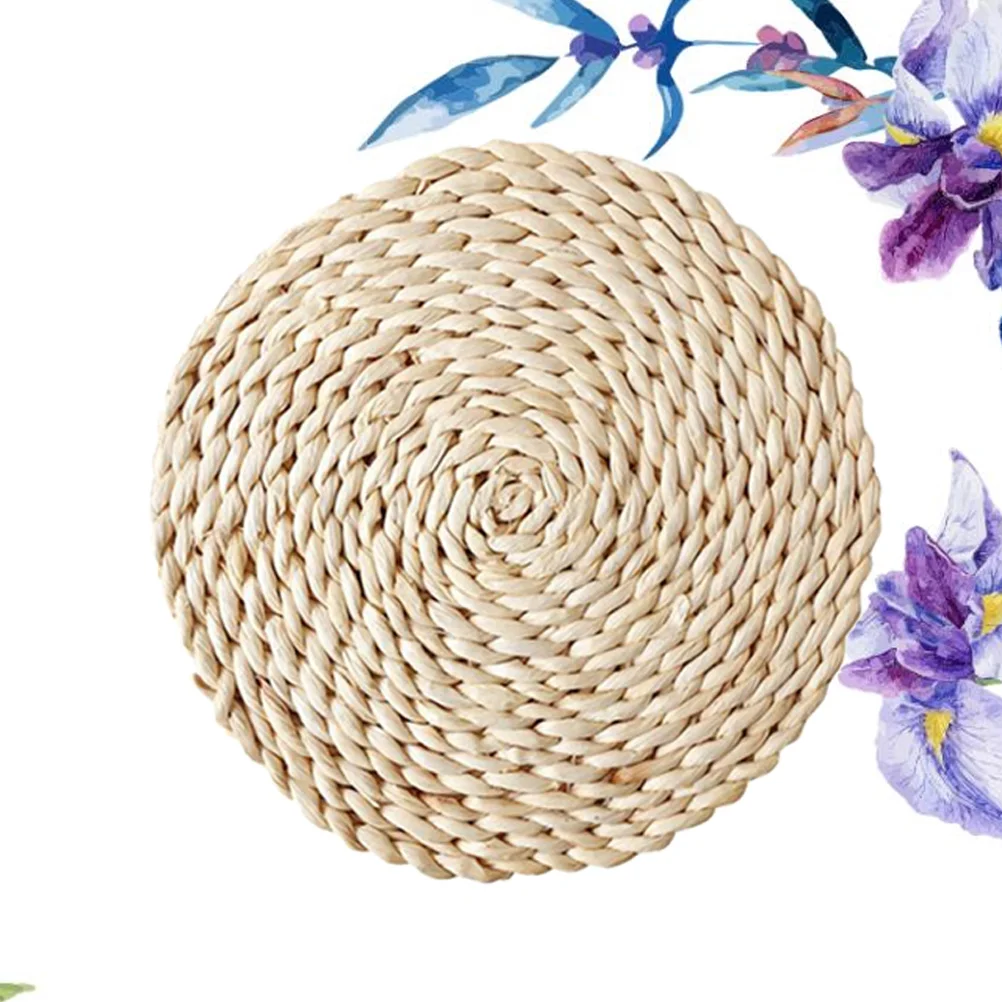 

Straw Placemat Thick Insulation Protective Placemat 20cm for Cup Bowl Dish Heat Resistant Lightweight Straw Mat