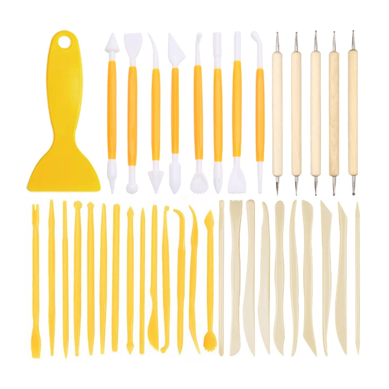 38Pcs Pottery Clay Sculpting Tools Set Polymer Clay Tools Pottery Clay Modelling Tools Double-Ended for Sculpture Modelling Clay