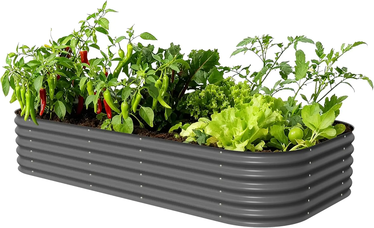 

17" tall Metal Raised Garden Bed Planter Box for Plants, Vegetables, Flowers, Herbs