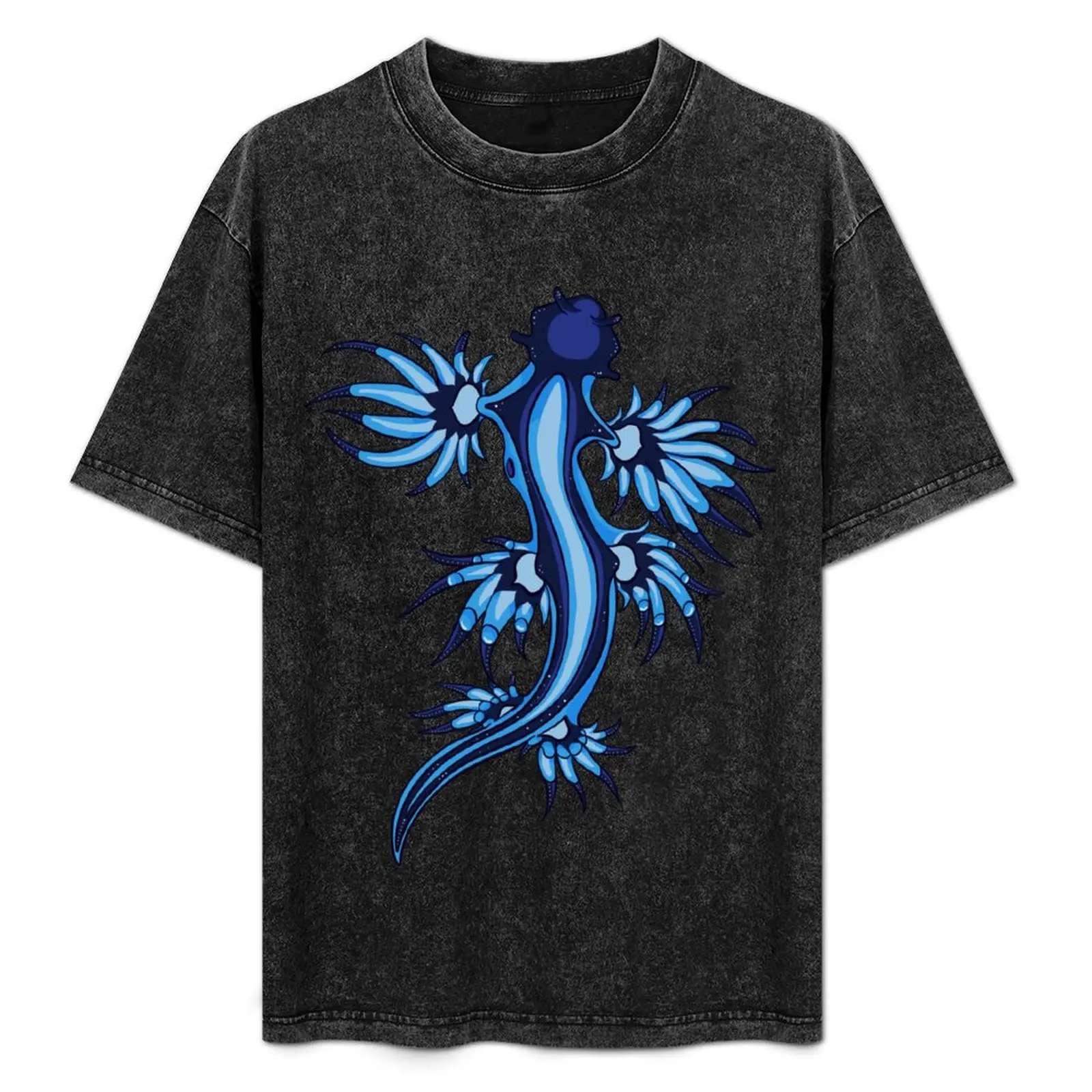 

Exotic Nudibranch Glaucus Atlanticus Blue and White T-Shirt new edition Short sleeve tee oversized graphic tee men t shirts