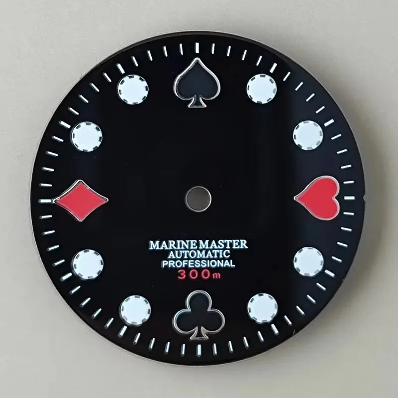 The new NH35 modified dial is suitable for NH36 mechanical movement, literal green, luminous calendarless dial, 28.5mm