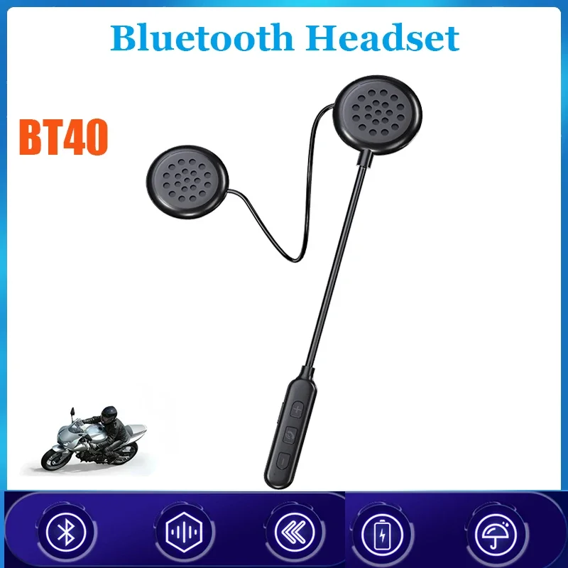 

BT40 Summer Motorcycle Helmet Wireless Bluetooth Headset 2 Phones Supe Sound Quality Auto Answer Voicer Dial Connection