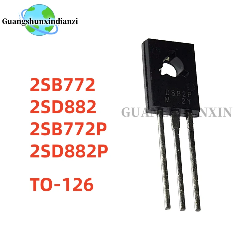 50PCS 100% NEW high-quality D882 2SD882 2SD882P B772P 2SB772P 2SB772 D882 B772 TO-126 Best Quality In Stock