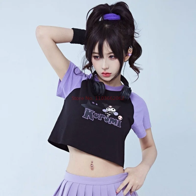 In stock Sanrio Y2k Cinnamoroll Racer Jacket Kawaii Biker Jacket Pants Punching Cartoon Female Loose Windproof Couple Clothes