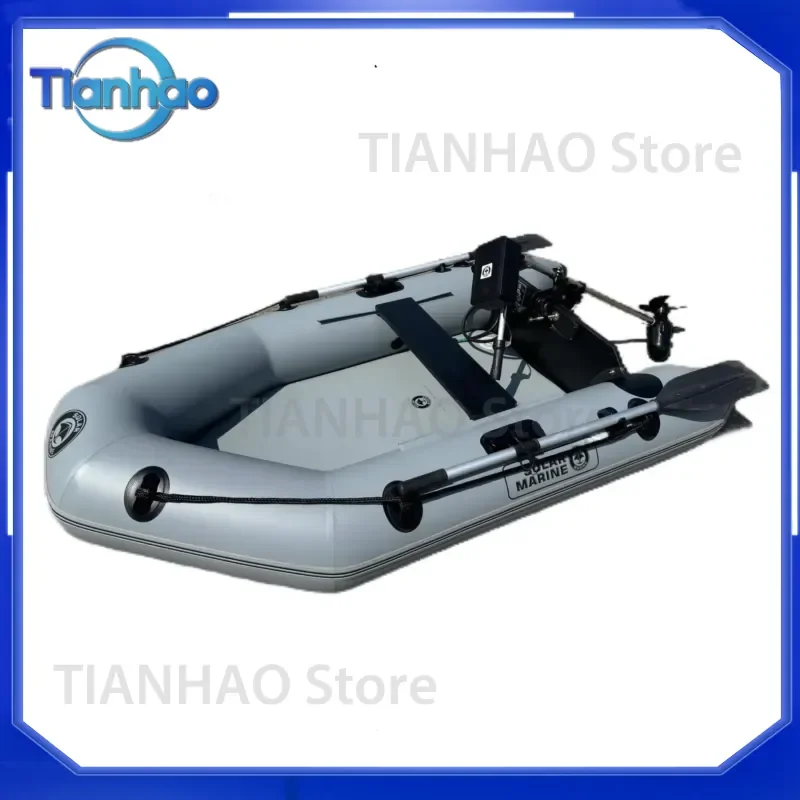 Inflatable Assault Boat for Solar Marine 2.3M 230 cm 7.5ft 2-Person Speed Kayak 0.7MM PVC Canoe Yacht with Oar Accessories