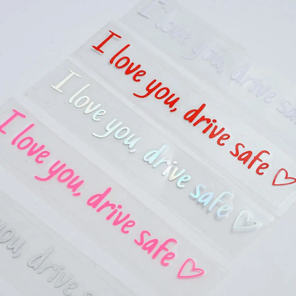 Espelho retrovisor do carro adesivo colorido eu te amo dirigindo mensagem segura decalque preto pvc auto adesivo caminhão suv decoração