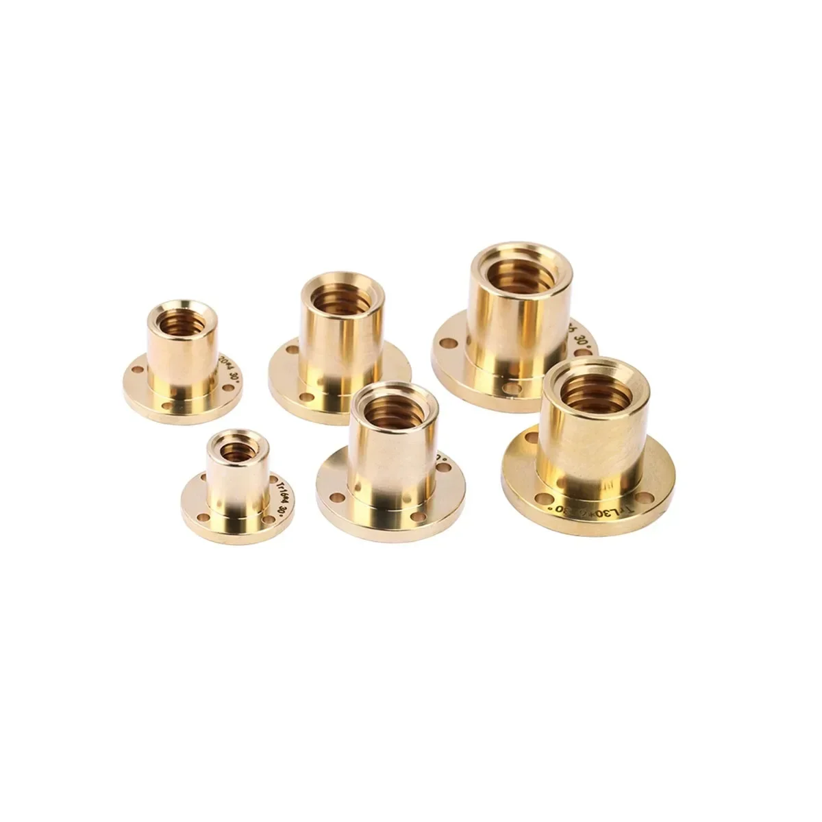 All Copper Round Flange t Trapezoidal Screw Nut Positive Thread Reverse Thread Tr8 Tr10 Tr12 Tr14 Tr16 Tr18 Tr20