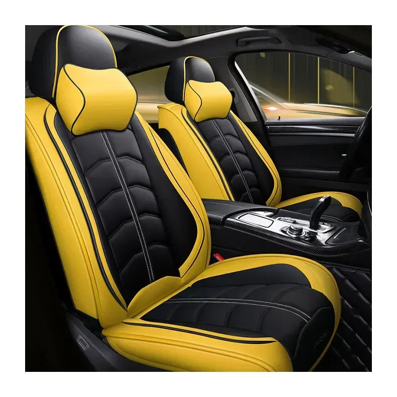 4 Pc Car Accessories Most Comfortable Cute Waterproof Nappa Custom Fit Design Universal Full Set Luxury Leather Car Seat Cover