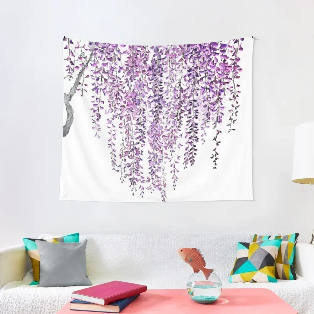 purple wisteriain bloom Tapestry Decor For Bedroom Decorations For Room Tapestry