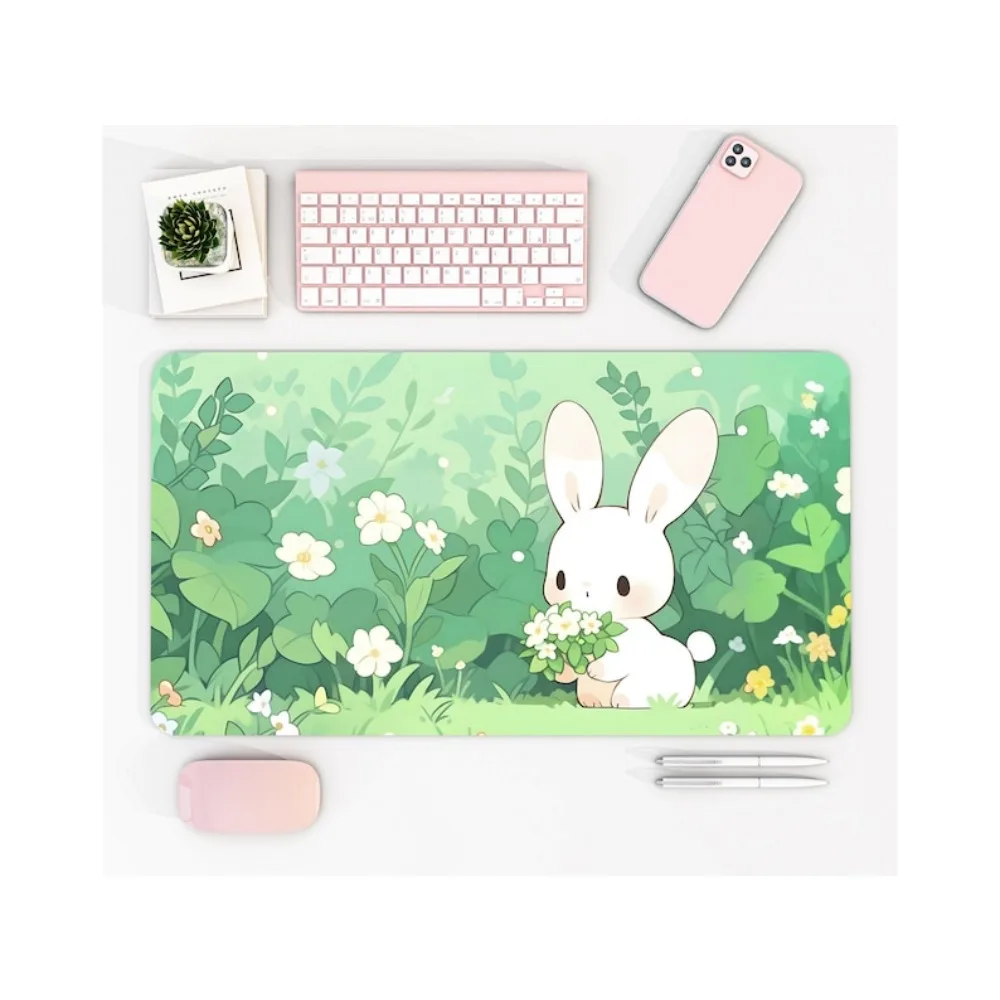 

Cute rabbit mousepad is made of rubber washable It is suitable for computer desktop and can be printed in high definition