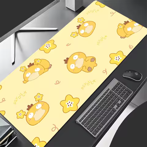 New Mouse Pad Larger XXL 900x400 Speed PC Computer Keyboard Pad Anime P-pokemonS P-psyduck Desk Mat Gaming Accessories Mousepad