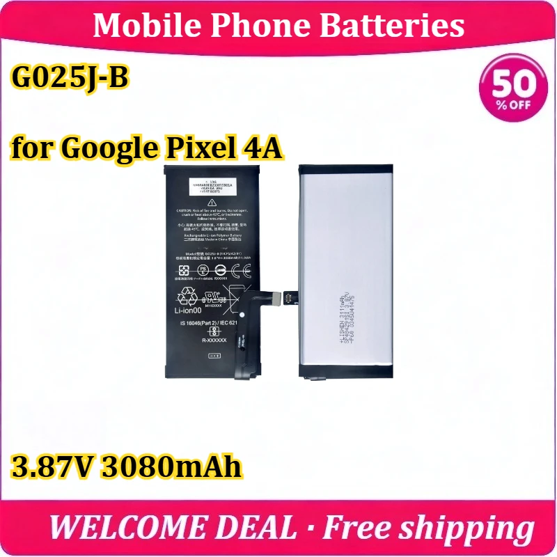 [New] G025J-B for Google Pixel 4A Mobile Phone Battery 3.87V 3080mAh Genuine Latest Production Replacement Lithium Battery