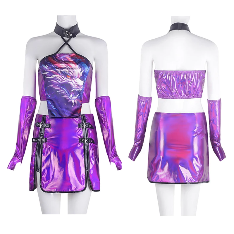 2024 Chinese style Women Group Purple Clothes K-POP Song Playing Clothing Hip Pop Jazz Dance Costumes Street Stage Wear XH1541