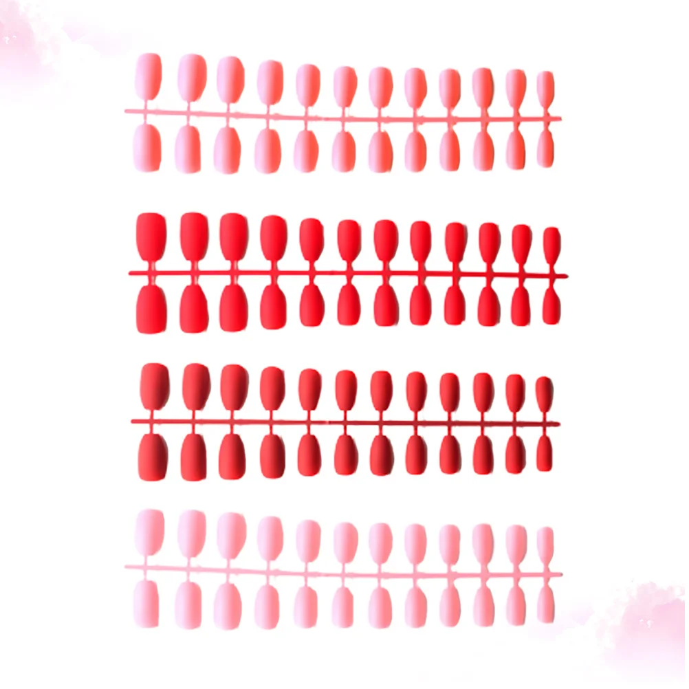 96개 무광택 가짜 손톱 조각 세련된 네일 아트 도구 DIY 매니큐어 용품 결혼식 생일을 위한 인공 손톱 장식