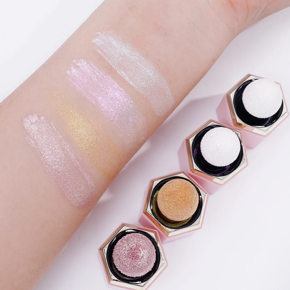 Waterproof Glitter Liquid Highlighter Gold Silver Brightening Face Body Sponge Stick Lasting Shiny High Glow Illuminator Makeup