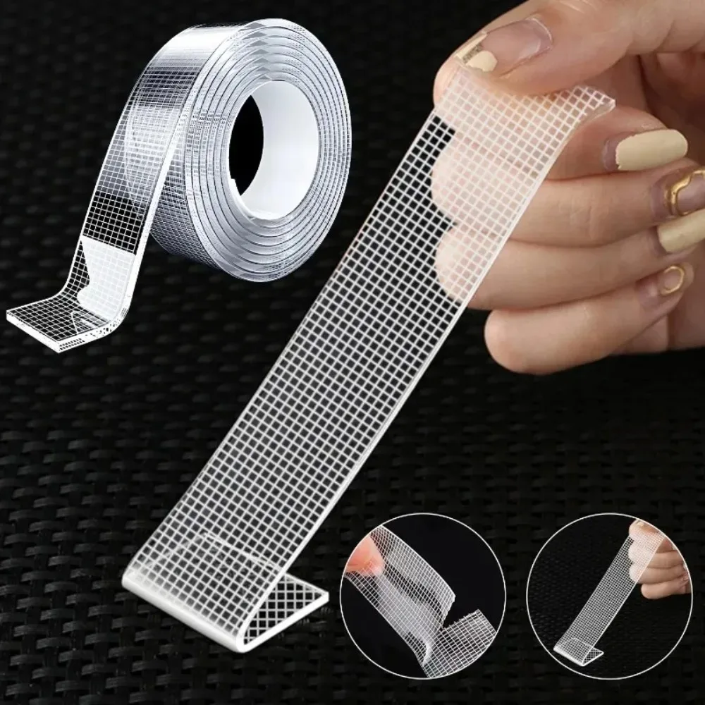Nano Double Sided Tape Transparent Strong Adhesive Removable Reusable for Glass Wood Metal Phone Mounts Home Office DIY Supplies
