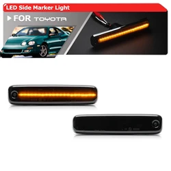 2x Euro-Style Smoked Led Fender Side Marker Lights For Toyota Celica 6th ST204 AT200 1994-1999 Turn Signal Blinker Indicators