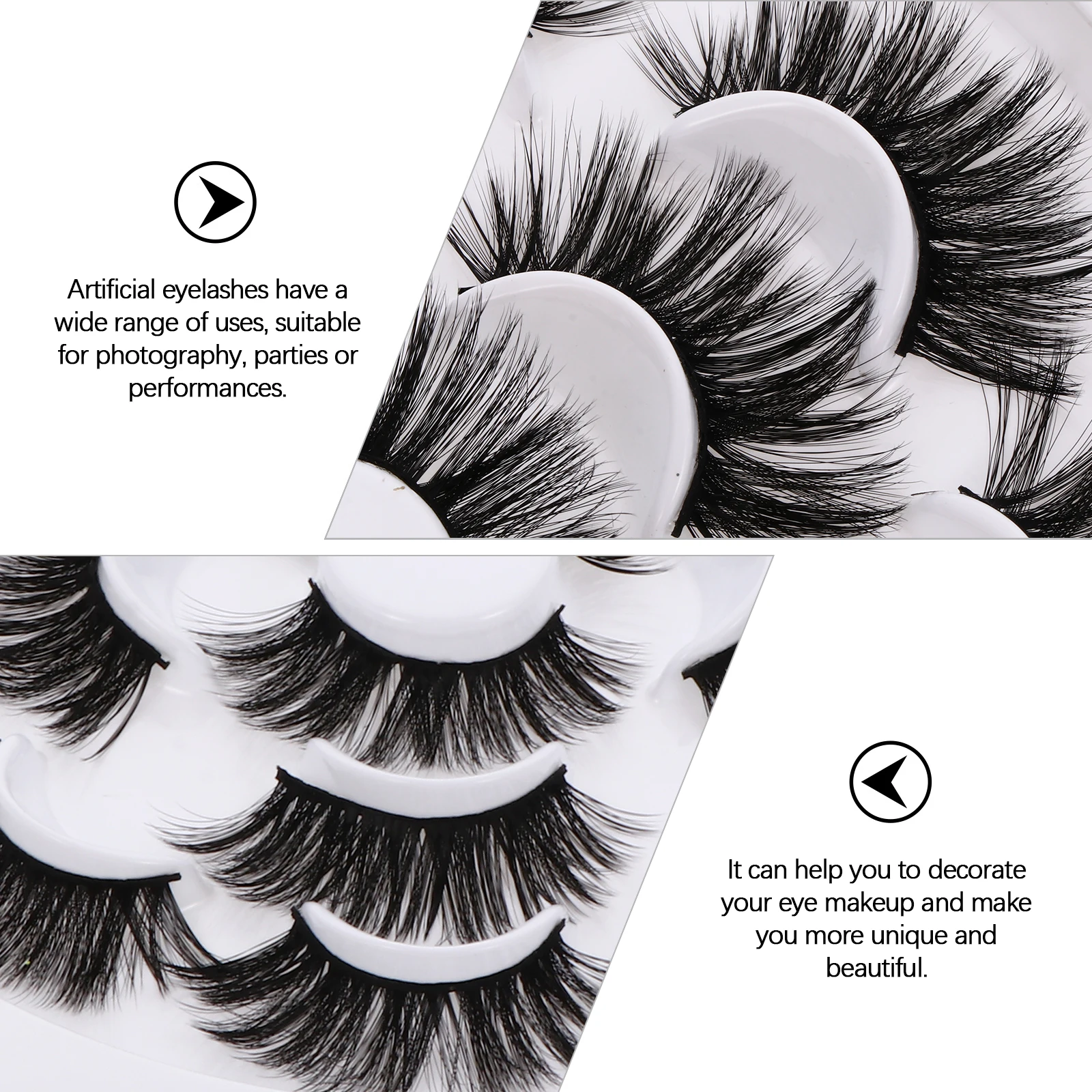 1 Box Women Eyelashes Artificial Long Dense False Lashes Makeup Accessory Party Performance Creative Natural Decoration Tool