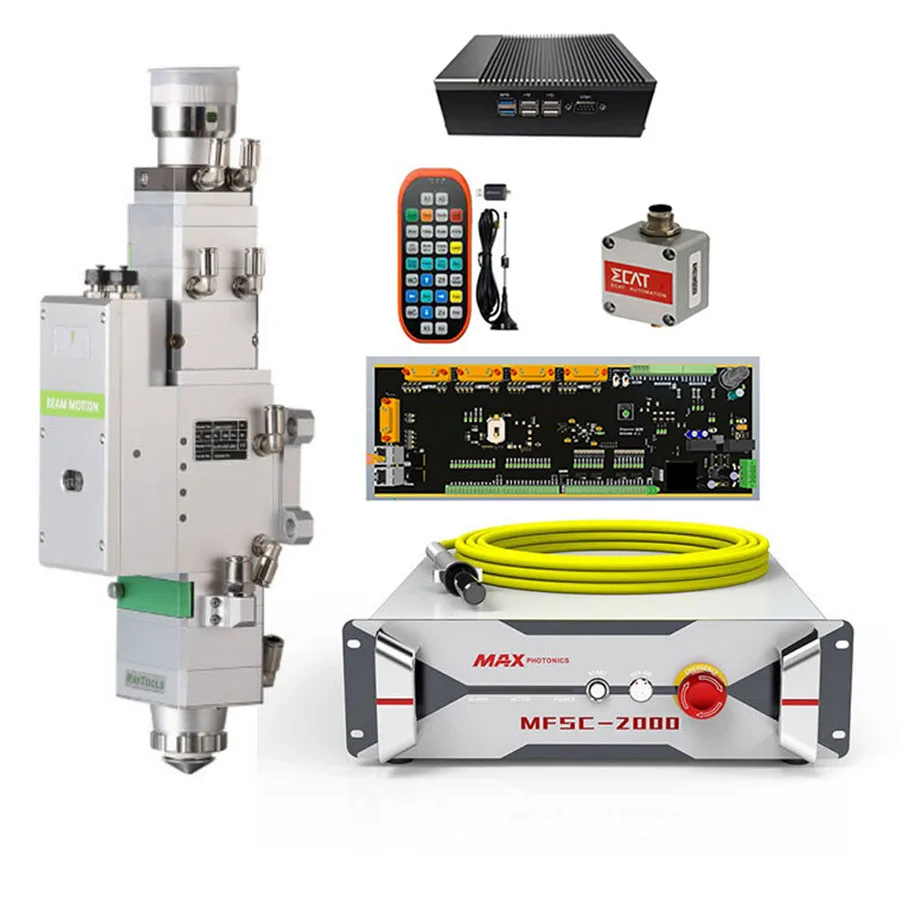 Raytools fiber laser head BM110 1500W 2000W 3000W XC3000PLUS laser source TEYU water-cooled machine fiber laser cutting