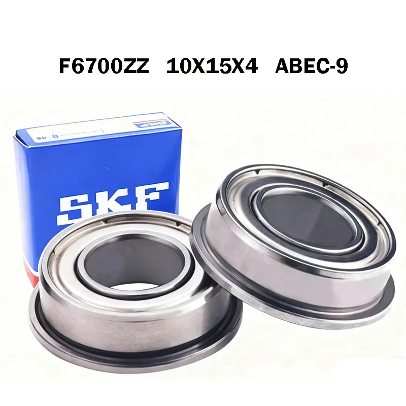 10PCS Sweden SKF bearings F6700ZZ Flange Bearing 10x15x4 ABEC-9 Double Shielded Deep Groove Flanged Origin SKF F6700ZZ Bearings