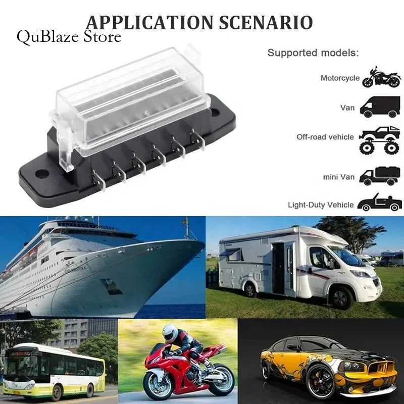 حفارة جرار بحري 6 طريقة 12 فولت القياسية الدائرة صندوق السيارة تيار مستمر الكهربائية مقاوم للماء RV السيارات شفرة فيوز كتلة مع غطاء