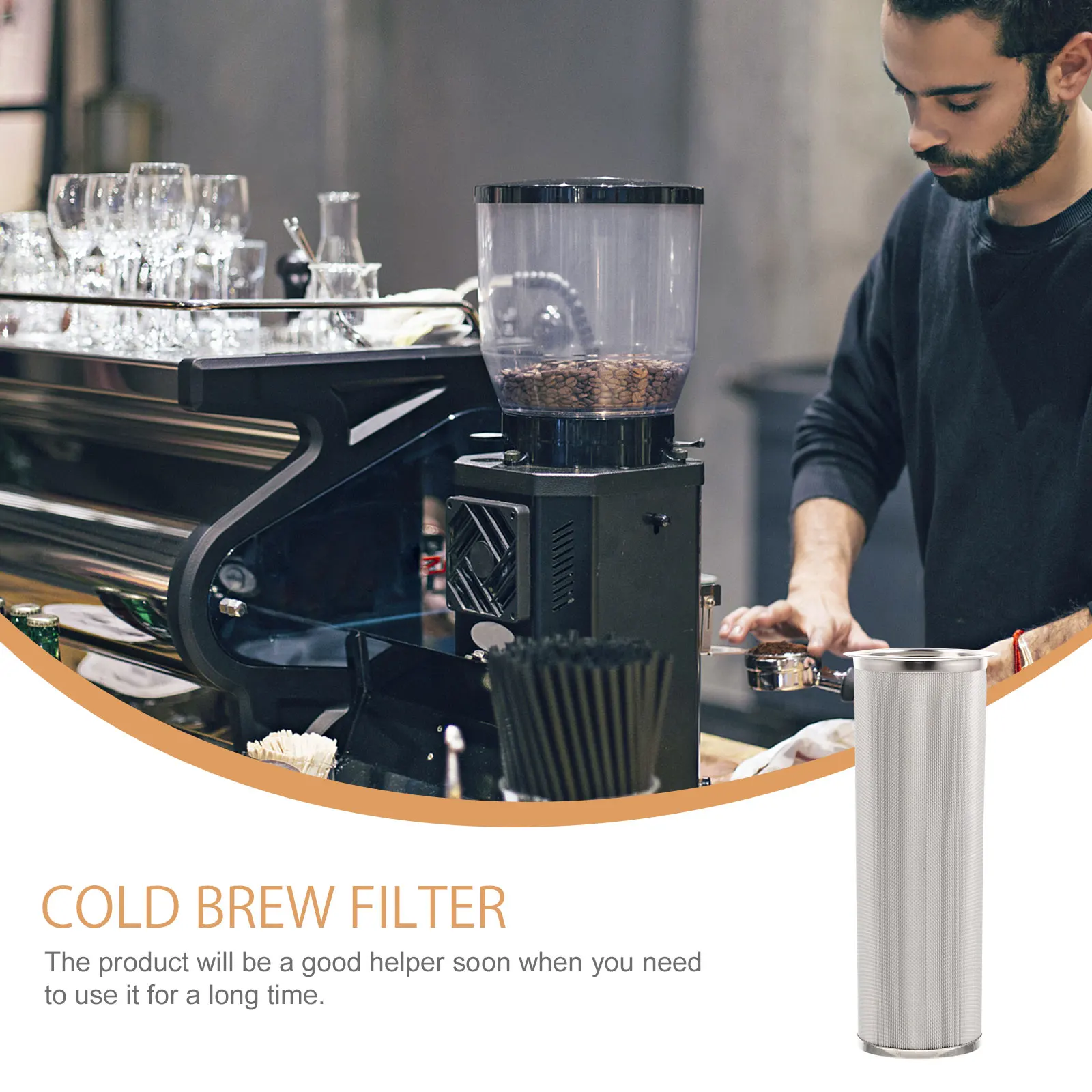 

1pc Stainless Steel Coffee Filter Reusable Fine Mesh Strainer Cold Brew Iced Tea Maker Compact Filtering Tube For Home