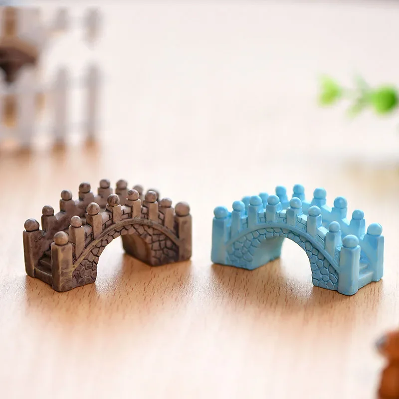 1PC Stone Bridge Figure Decor Mini Fairy Garden Cartoon Building Statue Miniature Ornaments Resin Micro Landscape Decoration