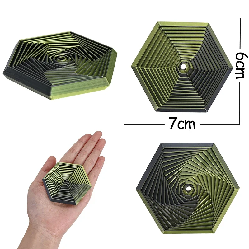 3D Printed  Fractal Fidget Hexagon 7cm Portable Playing Sensory Anti-stress Toy 2025 New