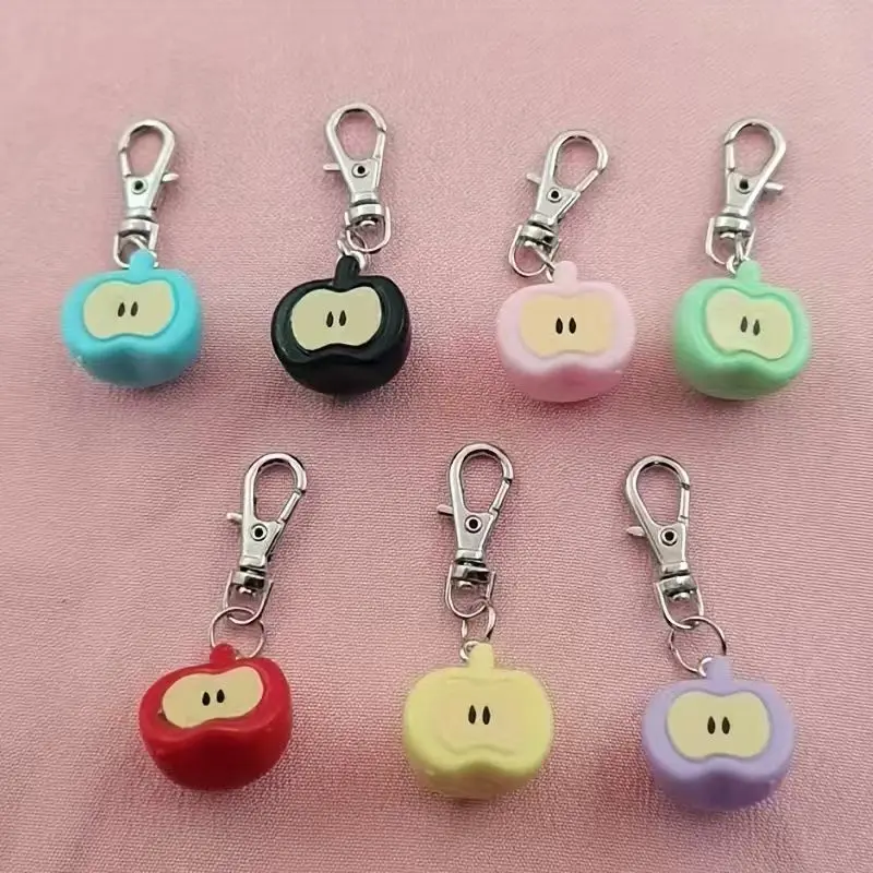 7pcs resin simulated Apple keychain, suitable for bag and phone accessories, the best choice for gifts view 2