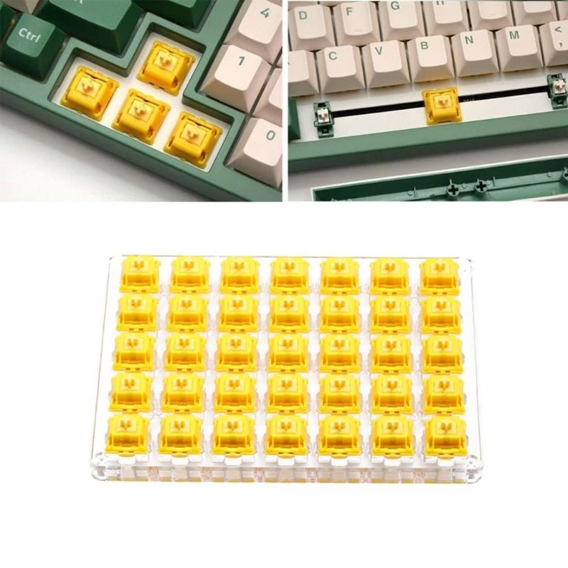 Cap Switch Milky Yellow Switch Extras 3pin RGB Linear 50g stem Switch best sale