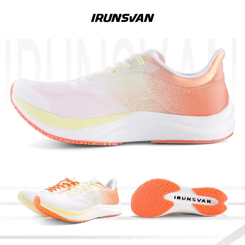 IRUNSVAN Carbon Nylon Plate Marathon Running Racing Shoes Profesjonalne męskie wspierające ultralekkie trampki odbijające