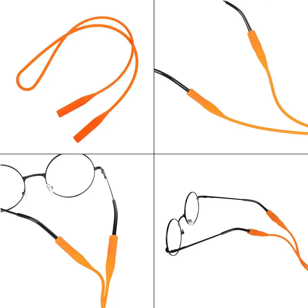 2pcs 조정 가능한 스포츠 코드 홀더 밴드 선글라스 스트링 로프 안경 체인 실리콘 안경 스트랩 안티 슬립