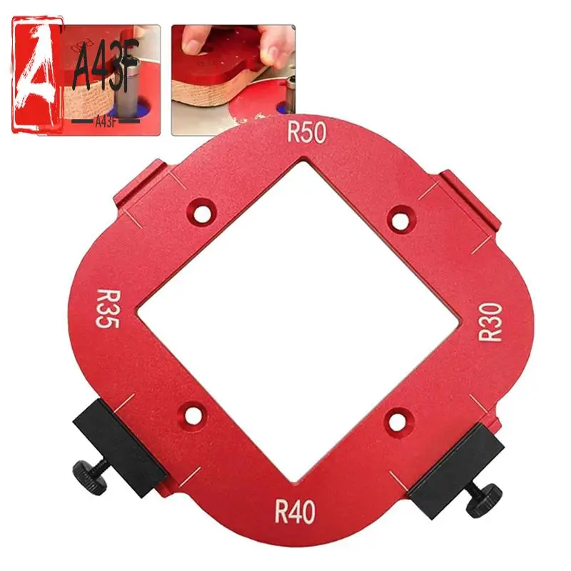 

A43F-4-In-1 Arc Angle Positioning Template, Router Corner Radius Template, Corner Radius Jig Router Template, Reusable