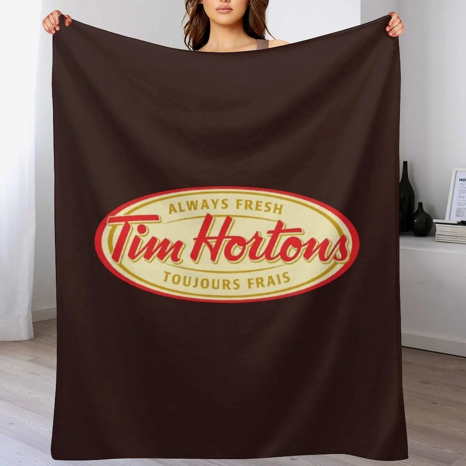 

Tim Hortons Logo Throw Blanket Comforter Luxury Brand Bed Fashionable Thermals For Travel Blankets