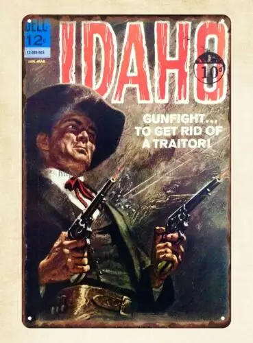 Silver Age Comic 1965 Western Cowboy Sheriff Idaho metal tin sign wall art sign