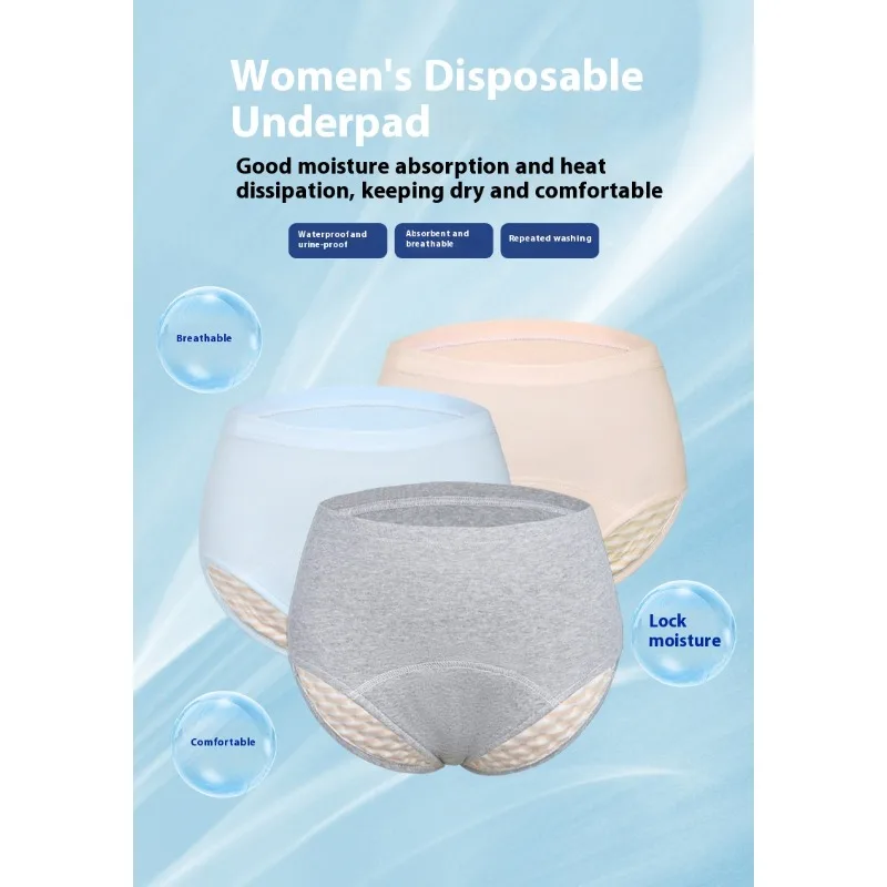 Incontinence Underwear Elderly Cotton Washable Leak Proof Urine Briefs Adult Reusable Shorts Pants Comfortable Protection Unisex