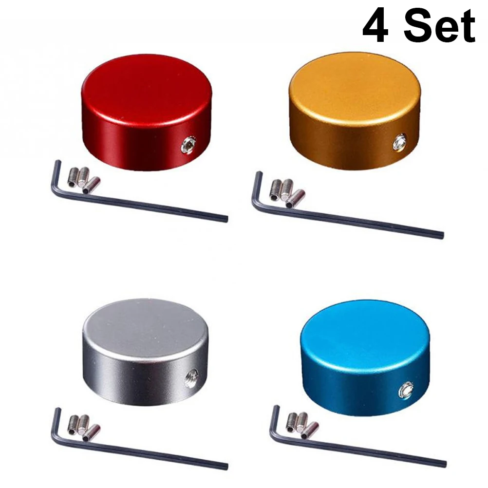 

4 Sets Aluminum Alloy Electric Guitar Pedal Cap Foot Footswitch Topper