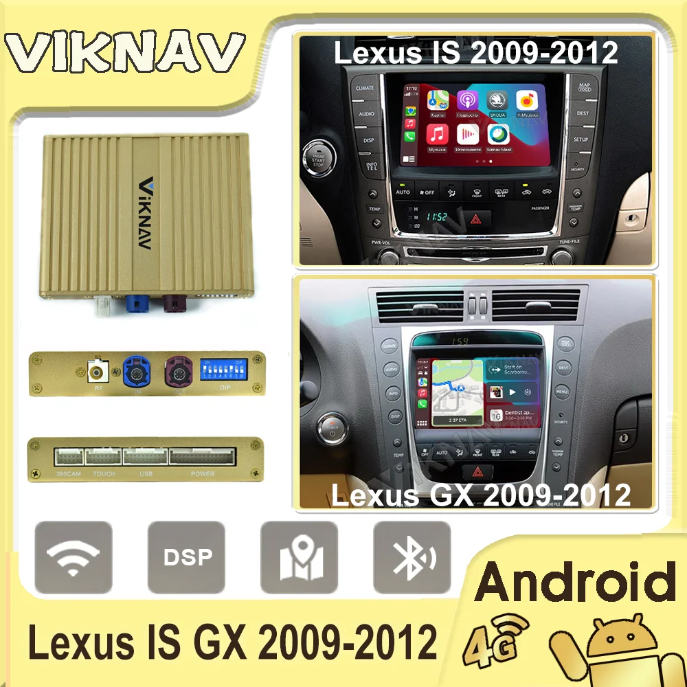 

GPS Navigation Wireless Carplay Decoder Box For Lexus IS GX 2009-2012 Multimedia Player Android Auto Linux New Upgrade
