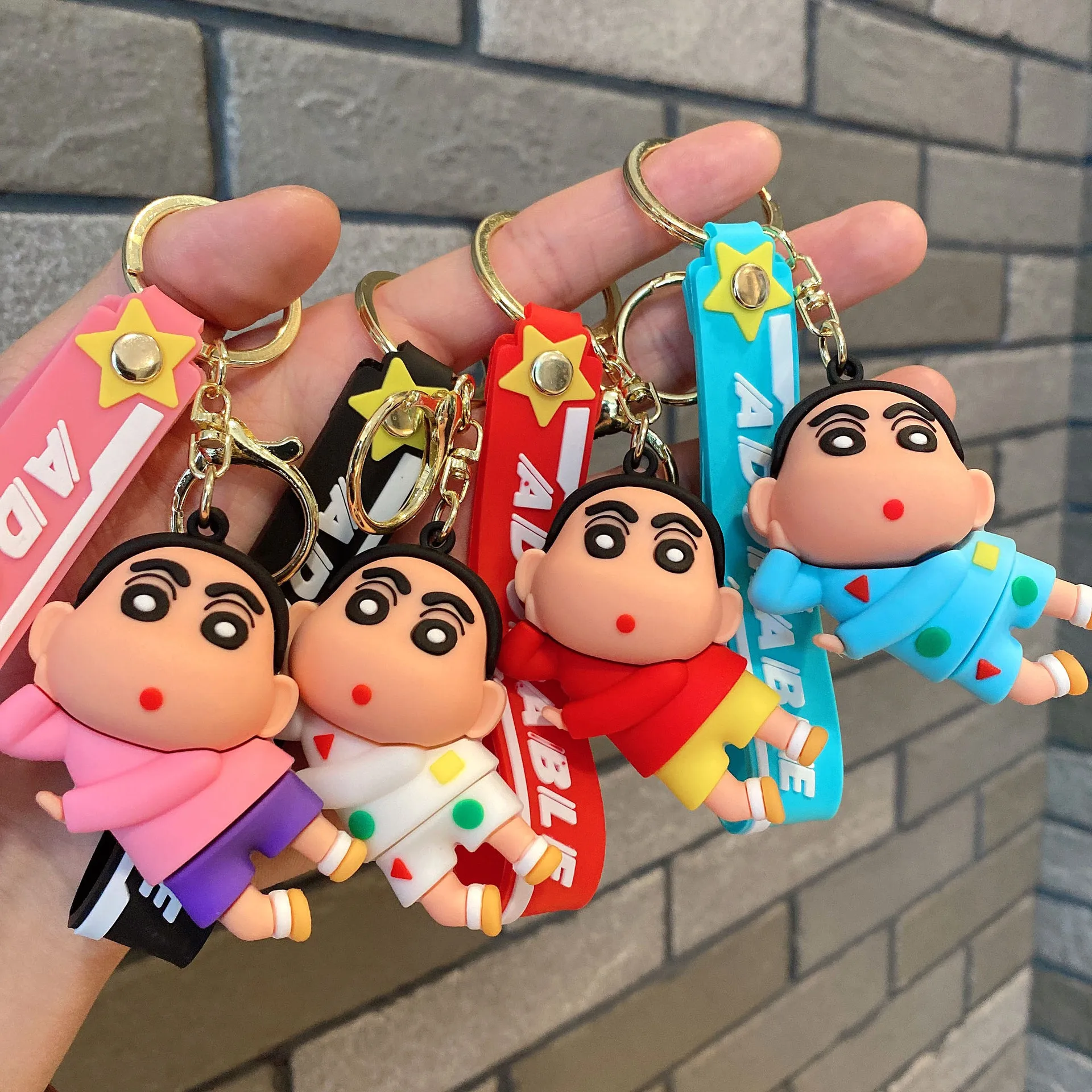 

Брелки Shin-chan с карандашом для сна, милые боковые силиконовые куклы Shin-chan, автомобильные брелки, сумка, подвески, аксессуар, подарок