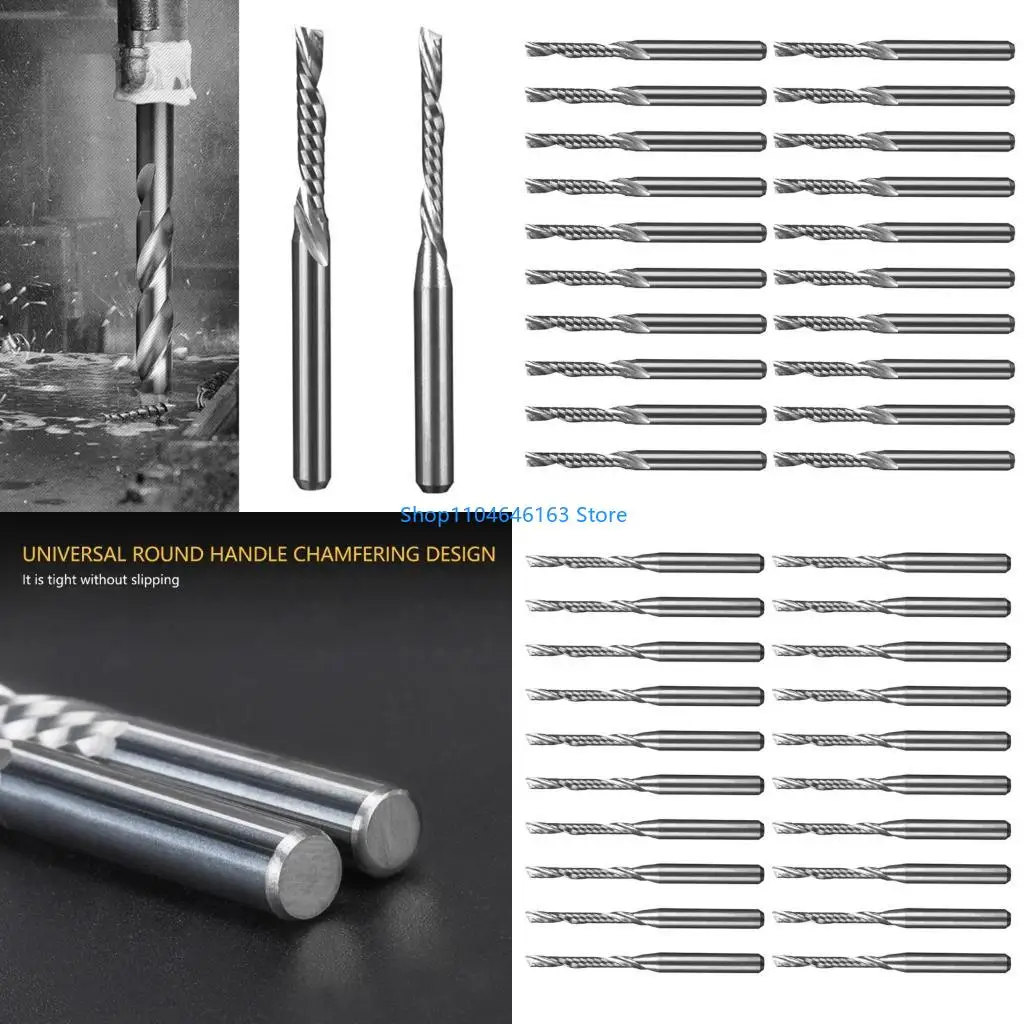 

20PC 2mmx38mm Left Hand Spirals Bit Highly speed Alloy Cutter Engraving Routers Bit