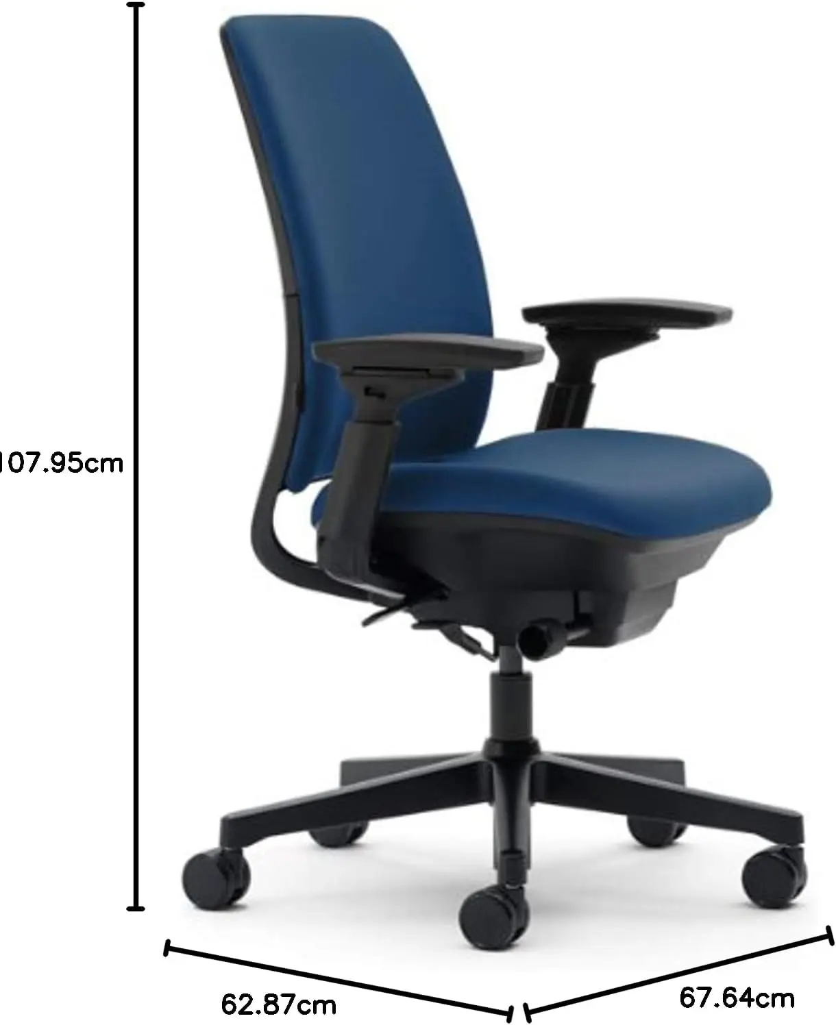 Most Comfortable Sit - 4 Points of Adjustability - Ergonomic Desk Chair - Upper Back Support  Buzz2 Blue Fabric