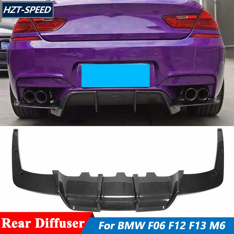 3 PCS V Style Carbon Fiber Rear Bumper Diffuser Lip For BMW F06 F12 F13 M6 Tuning 2013-2018