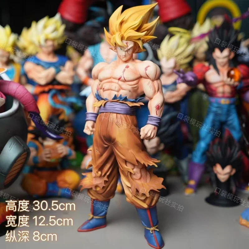 30cm Anime Dragon Ball Super Saiyan Goku Actionfigur Modell Spielzeug Büro Schreibtisch Ornament PVC PC-Gehäuse Statue Sammlerstück Geschenke