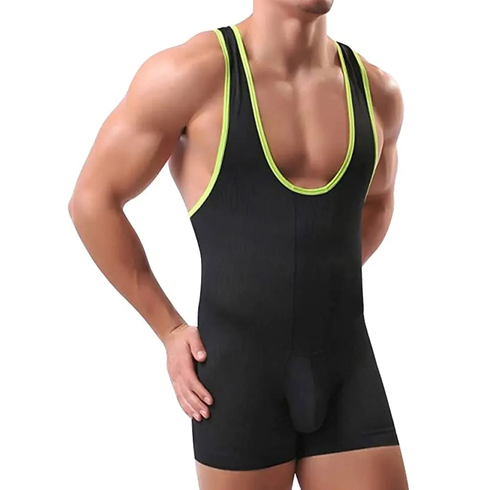 Plain Black Wrestling Singlets Weightlifting Wear PowerLifting Suit One Piece Bodysuit Iron WWE BOXING Fitness Skinsuit