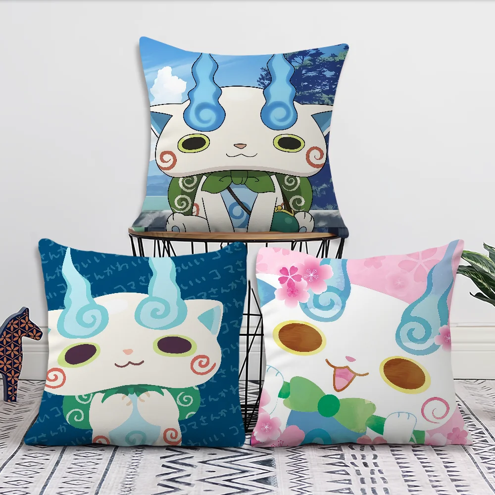 cute cartoon game anime Yo kai w-Watch Komasan Comfortable soft Pillow Case for Sofa Living Room Home Decor Protective Covers